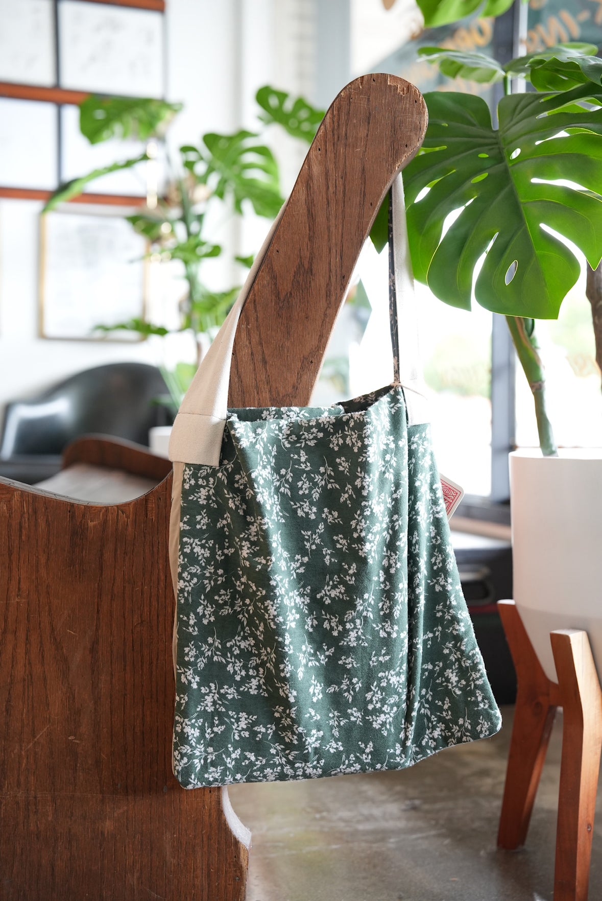 Upcycle Tote Bag (Khaki & Florals)